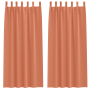 Cortinas con cortinas 2 pcs Terracota 260 x 140 cm Poliéster