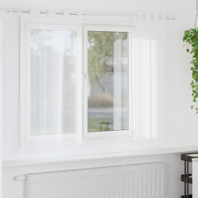 Cortinas con cortinas 2 pcs Blanco 140 x 175 cm Poliéster