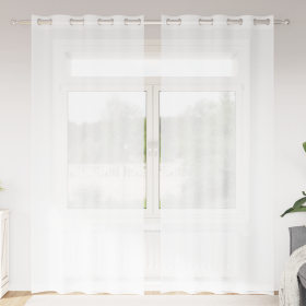 Cortinas con cortinas 2 pcs Blanco 140 x 260 cm Poliéster