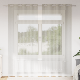 Cortinas con cortinas 2 pcs Crema 140 x 260 cm Poliéster