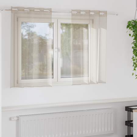Cortinas con cortinas 2 pcs Arena 140 x 140 cm Poliéster