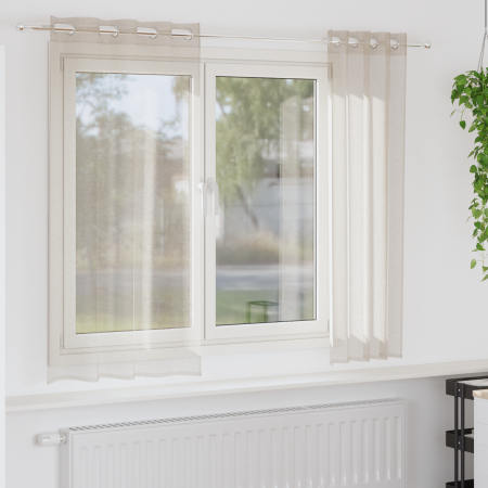 Cortinas con cortinas 2 pcs Arena 140 x 175 cm Poliéster
