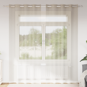 Cortinas con cortinas 2 pcs Arena 140 x 225 cm Poliéster