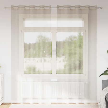 Cortinas con cortinas 2 pcs Arena 140 x 245 cm Poliéster