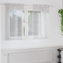 Cortinas con cortinas 2 pcs Gris claro 140 x 140 cm Poliéster