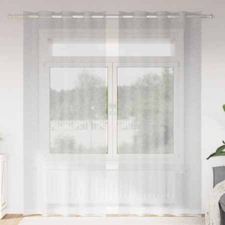 Cortinas con cortinas 2 pcs Gris claro 140 x 260 cm Poliéster