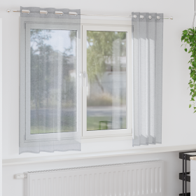 Cortinas con cortinas 2 pcs Gris oscuro 140 x 175 cm Poliéster