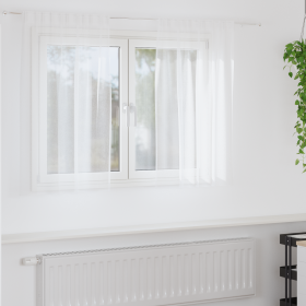 Cortinas con cortinas 2 pcs Blanco 140 x 140 cm Poliéster