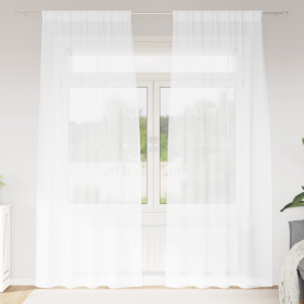 Cortinas con cortinas 2 pcs Blanco 140 x 245 cm Poliéster