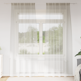 Cortinas con cortinas 2 pcs Crema 140 x 245 cm Poliéster