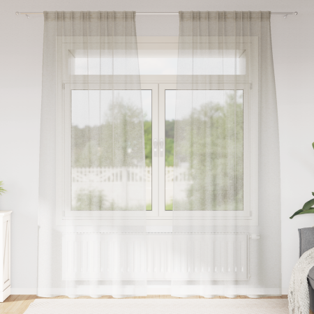 Cortinas con cortinas 2 pcs Crema 140 x 245 cm Poliéster
