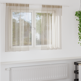 Cortinas con cortinas 2 pcs Arena 140 x 140 cm Poliéster