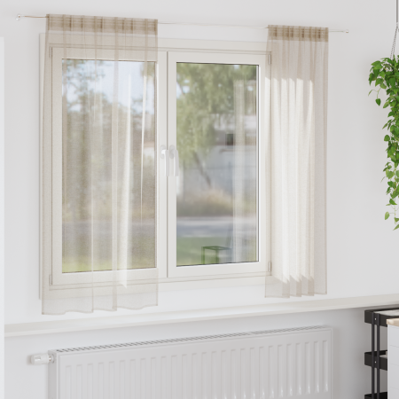 Cortinas con cortinas 2 pcs Arena 140 x 175 cm Poliéster