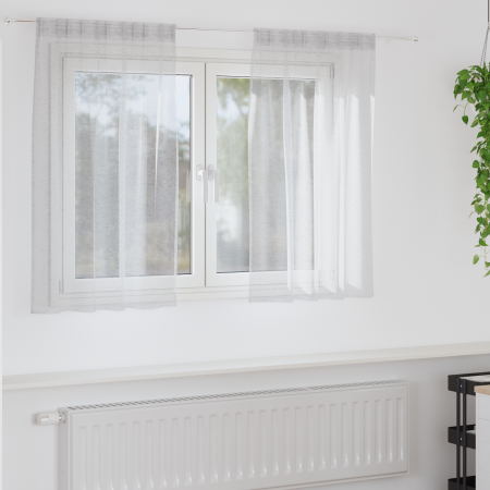 Cortinas con cortinas 2 pcs Gris claro 140 x 140 cm Poliéster
