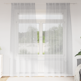 Cortinas con cortinas 2 pcs Gris claro 140 x 245 cm Poliéster