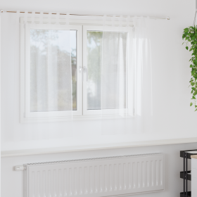 Cortinas con cortinas 2 pcs Blanco 140 x 140 cm Poliéster