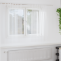 Cortinas con cortinas 2 pcs Blanco 140 x 140 cm Poliéster