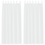 Cortinas con cortinas 2 pcs Blanco 140 x 225 cm Poliéster