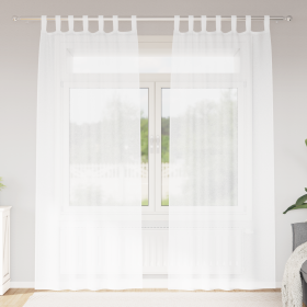 Cortinas con cortinas 2 pcs Blanco 140 x 245 cm Poliéster