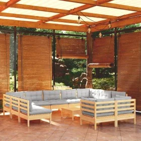 12-piece garden furniture set with solid pine wood cushions by vidaXL, Garden sets - Ref: Foro24-3097264, Price: 919,73 €, Di...