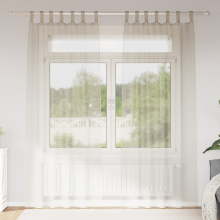 Cortinas con cortinas 2 pcs Arena 140 x 260 cm Poliéster