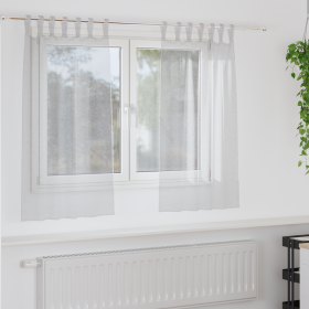 Cortinas con cortinas 2 pcs Gris claro 140 x 140 cm Poliéster