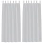 Cortinas con cortinas 2 pcs Gris claro 140 x 225 cm Poliéster