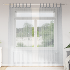 Cortinas con cortinas 2 pcs Gris oscuro 140 x 260 cm Poliéster
