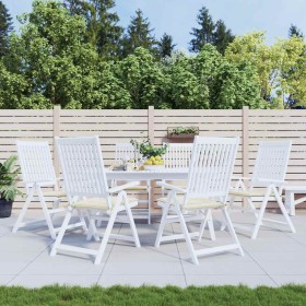 Cojines de silla de jardín 6 uds tela Oxford crema 40x40x4 cm
