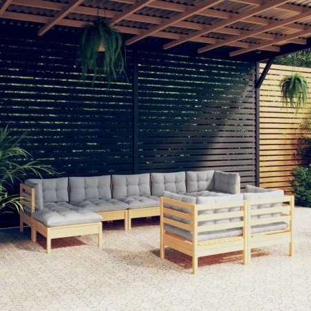 Garden furniture set 9 pieces and cushions solid pine wood by vidaXL, Garden sets - Ref: Foro24-3097126, Price: 652,70 €, Dis...