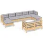 Garden furniture set 9 pieces and cushions solid pine wood by vidaXL, Garden sets - Ref: Foro24-3097126, Price: 652,70 €, Dis...