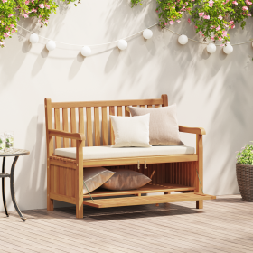 Banco de Almacenamiento de Jardín Marrón 228 x 60 x 90 cm