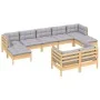 Garden furniture set 9 pieces and cushions solid pine wood by vidaXL, Garden sets - Ref: Foro24-3097126, Price: 652,70 €, Dis...