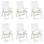 Cojines de silla de jardín 6 uds tela Oxford crema 40x40x4 cm