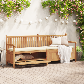 Banco de Almacenamiento de Jardín Marrón 228 x 60 x 90 cm