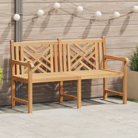 Banco de jardín Marrón 150 x 60 x 90 cm Madera de teca maciza