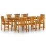 Juego de comedor de jardín 9 piezas madera maciza de acacia de vidaXL, Conjuntos de jardín - Ref: Foro24-3098681, Precio: 760...