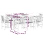 Garden dining set 9 pieces solid acacia wood by vidaXL, Garden sets - Ref: Foro24-3098681, Price: 830,51 €, Discount: %