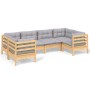 Gartenmöbel-Set 6-teilig und Kissen aus Kiefernholz von vidaXL, Gartensets - Ref: Foro24-3097294, Preis: 460,68 €, Rabatt: %