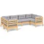 Juego de muebles de jardín 6 pzas y cojines madera de pino de vidaXL, Conjuntos de jardín - Ref: Foro24-3097294, Precio: 461,...