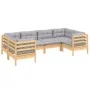 Juego de muebles de jardín 6 pzas y cojines madera de pino de vidaXL, Conjuntos de jardín - Ref: Foro24-3097294, Precio: 461,...
