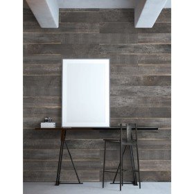 Grosfillex Baldosa de pared Accent 9 uds Sequoia 15,4x120 cm