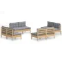 Garden furniture set 8 pieces and gray pine wood cushions by vidaXL, Garden sets - Ref: Foro24-3096039, Price: 589,55 €, Disc...