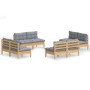 Gartenmöbel-Set 8-teilig und Kissen aus grauem Kiefernholz von vidaXL, Gartensets - Ref: Foro24-3096039, Preis: 554,79 €, Rab...