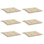 Cojines de silla de jardín 6 uds tela Oxford beige 40x40x4 cm