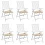 Cojines de silla de jardín 6 uds tela Oxford beige 40x40x4 cm