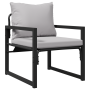 Conjunto de sofá de jardín 4 pcs Negro 61 x 72.5 x 71 cm Acero