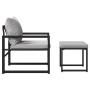 Conjunto de sofá de jardín 4 pcs Negro 61 x 72.5 x 71 cm Acero