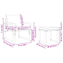 Conjunto de sofá de jardín 4 pcs Negro 61 x 72.5 x 71 cm Acero