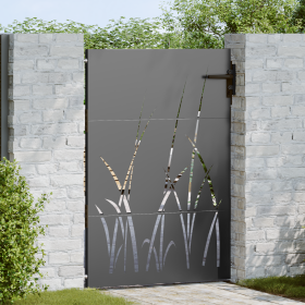 Puerta de jardín con cerradura Negro 105 x 150 cm